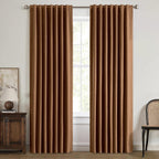 100% Blackout Linen Curtains for Bedroom, Ivory Solid Luxury Decor Thermal Insulation Room Darkening Drapes for Living Room Nursery Back Tab Rod Pocket 42 x 84 Inches, 2 Panels