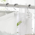 3 in 1 Shower Curtain Set, DarkGreen Misty Pine Forest Fabric Shower Curtain with PEVA Liner and Double Sided Hooks, Bathroom Curtain Waterproof 72x72