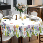 Bohemia Round Tablecloth,Tablecloth Waterproof and Wrinkle-Free, Boho Table Covers, Summer Decorations for Home 60inch
