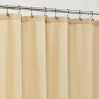 Waterproof Fabric Shower Curtain Soft Hotel Quality - 3 Magnets at Bottom, Premium Black Shower Curtain Liner for Bathroom, Light-Weight Cloth & Washable - 72x72, Black