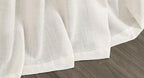 Cream Linen Back Tab Curtains 84 Inch Length for Living Room 2 Panel Set Neutral Modern Farmhouse Window Privacy Semi Sheer Linen Drapes Rustic Pinch Pleated Look Curtain Natural Ivory Colored