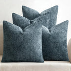 Pack of 4 Couch Throw Pillow Covers 18x18 Inch Neutral Soft Decorative Chenille Pillow Covers Farmhouse Boho Cushion Covers for Mid Century Modern Spring Home Decor Sofa Bedroom Living Room