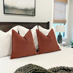 Rust Chenille Throw Pillow Covers