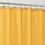 Waterproof Fabric Shower Curtain Soft Hotel Quality - 3 Magnets at Bottom, Premium Black Shower Curtain Liner for Bathroom, Light-Weight Cloth & Washable - 72x72, Black