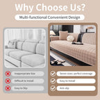 Couch Cover, Washable Sectional Sofa Cover, Anti Slip Sofa Slipcovers for 3 Cushion Couch Sofa L Shaped Recliner, Furniture Protector Covers for Pets Kids(Khaki, Only 1 PCS)