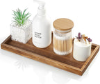 11.7" Bathroom Vanity Tray for Counter - Acacia Wood Decorative Tray for Toilet Tank Makeup Perfume Jewelry Catchall Coffee Table - Wooden Kitchen Countertop Organizer for Soap Dispenser