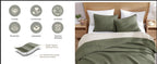Queen Quilt-3 Pieces Lightweight Bedspreads Olive Green Queen Size Quilt Bedding Set for All Seasons, Soft Summer Coverlet with 2 Pillow Shams Suitable for Bed & Couch