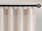 Natural White Linen Curtains 84 Inch Long for Bedroom Living Room, Soft Thick Linen Textured Window Drapes Semi Sheer Light Filtering Rod Pocket Back Tab Neutral Farmhouse Cream Ivory 2 Panels