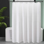 White Shower Curtain Fabric, Waffle Shower Curtains for Bathroom, Cloth Shower Curtain Heavy Duty, Thick Bathroom Shower Curtains Hotel Quality, Premium Polyester, 72x72 Inches