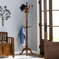 Coat Rack Freestanding Wood Coat Tree Rack with 8 Hooks, Creative Design Tree Branch-look, Standing Coat Rack Clothes Hanger Stand with Stury Base for Entryway, Hallway, Bedroom - Load 160lb (Walnut)