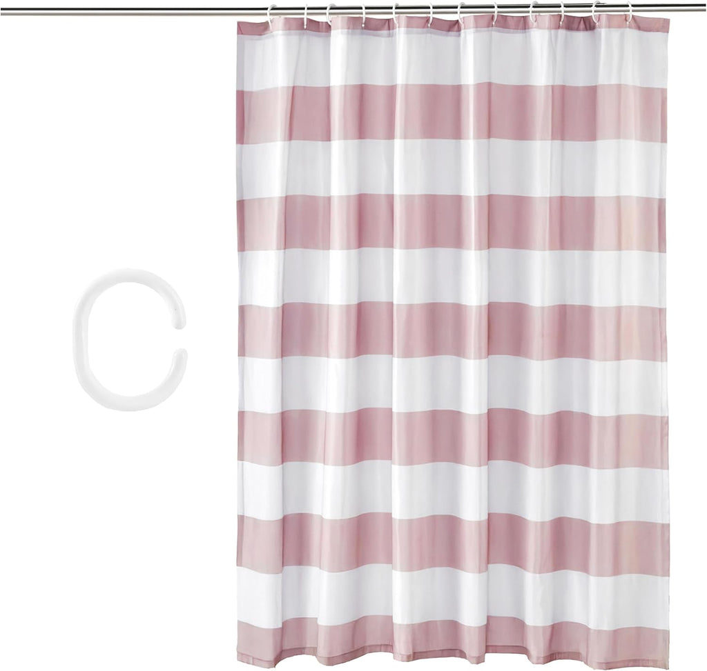 Bathroom Shower Curtain, Water Resistant Fabric with Rust Proof Grommets & Hooks, Weighted Hem, Machine Washable, 72"x72", Light Brown, Beige