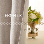 100% Blackout Linen Textured Curtains for Bedroom Solid Thermal Insulated Natural Beige Grommet Room Darkening Curtains & Drapes Luxury Decor for Living Room Nursery 52 x 84 Inch (2 Panels)