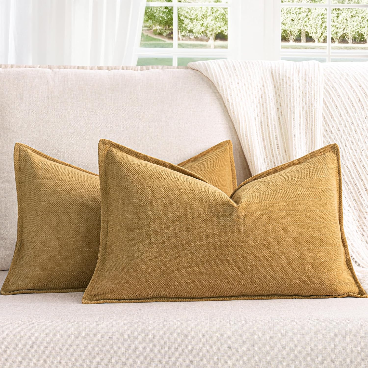 Rust Chenille Throw Pillow Covers