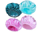 4 PCS Shower Caps for Women, Elastic and Reusable Bath Caps, Double Waterproof Layers Shower Cap, Bathing Shower Caps, Environmental Protection Hair Bath Hat - Printed Color
