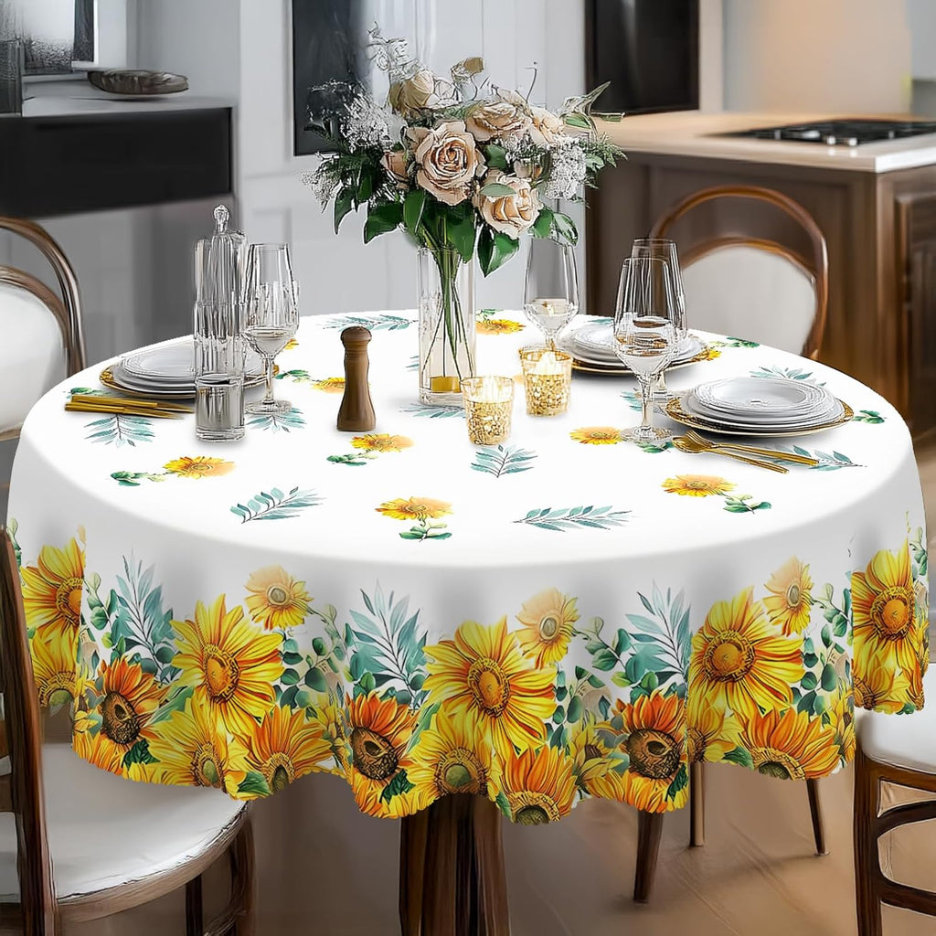 Bohemia Round Tablecloth,Tablecloth Waterproof and Wrinkle-Free, Boho Table Covers, Summer Decorations for Home 60inch