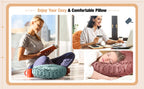 Kathfly Set of 4 Decorative Round Pleated Throw Pillows, Classy Velvet Pumpkin Round Throw Pillows, Decorative Floor Pillow for Bed Chair Home Sofa Decor, 14" Diameter(Colorful)