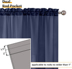 Sheer Navy Blue Curtains 84 inch Length 2 Panels Set, Airy Soft-Touching Rod Pocket Voile Drapes for Living Room/Bedroom, Each 40W x 84L