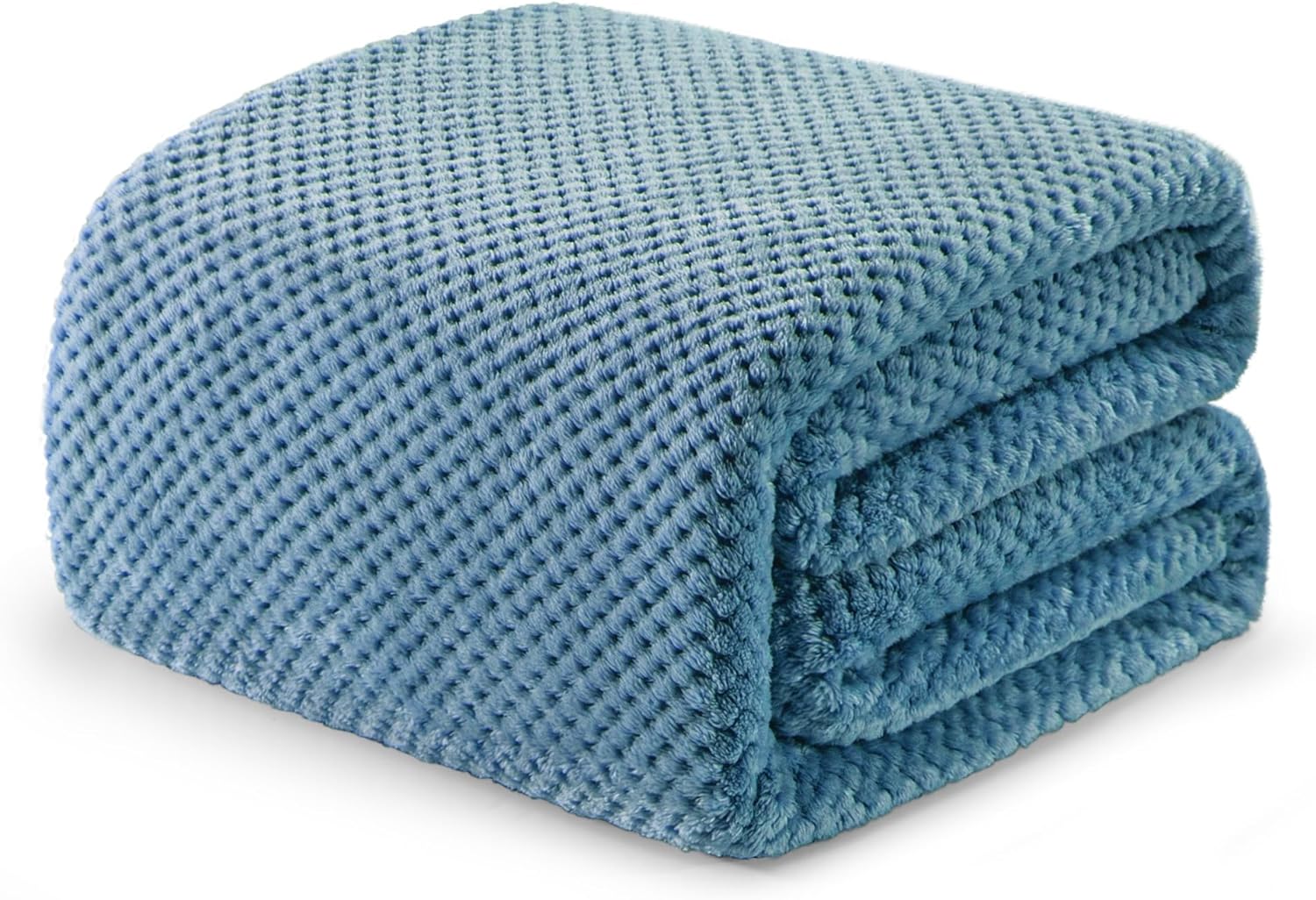 Fleece Throw Blanket Extra Large, Super Soft and Warm Blankets for Couch, Sofa and Bed Waffle Textured, Cozy, Fuzzy and Lightweight (Slate Blue, 50x70 Inches)