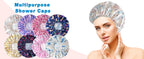 4 PCS Shower Caps for Women, Elastic and Reusable Bath Caps, Double Waterproof Layers Shower Cap, Bathing Shower Caps, Environmental Protection Hair Bath Hat - Printed Color