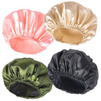 4 PCS Shower Caps for Women, Elastic and Reusable Bath Caps, Double Waterproof Layers Shower Cap, Bathing Shower Caps, Environmental Protection Hair Bath Hat - Printed Color