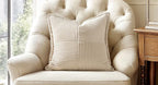 MIULEE Decorative Throw Pillow Covers for Couch Bed Livingroom 18x18 Inch Set of 2 Beige Boho Accent Throw Pllows Broadside Striped Patchwork Soft Corduroy Pillowcases