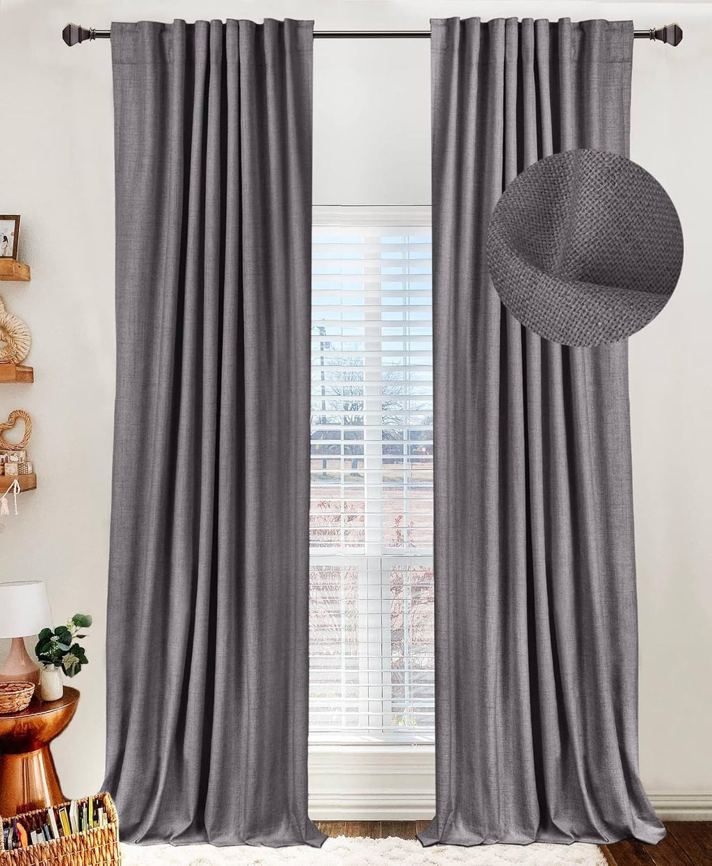 100% Blackout Shield Blackout Curtains for Bedroom 84 Inches Long, Back Tab/Rod Pocket Living Room Drapes, Thermal Insulated Blackout Curtains 2 Panels Set, 50" W x 84" L, Cream