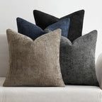 Pack of 4 Couch Throw Pillow Covers 18x18 Inch Neutral Soft Decorative Chenille Pillow Covers Farmhouse Boho Cushion Covers for Mid Century Modern Spring Home Decor Sofa Bedroom Living Room