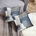Emvency Set of 2 Throw Pillow Covers Modern Abstract Painting Blue White and Gray Decorative Sofa Pillow Cases Home Decor Standard Square 18x18 Inches Pillowcases