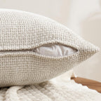 MIULEE Pack of 4 Couch Throw Pillow Covers 18x18 Inch Neutral Soft Decorative Chenille Pillow Covers Farmhouse Boho Cushion Covers for Mid Century Modern Spring Home Decor Sofa Bedroom Living Room