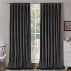 Green Velvet Curtains 84 Inch Length, Thermal Insulated Blackout Curtains Room Darkening Drapes with Back Tab and Rod Pocket for Living Room/French Door, Set of 2 Panels, 52 x 84 Inch
