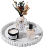 Round Bathroom Tray Silicone Kitchen Counter Decor Vanity Organizer Decorative Coffee Table Tray for Perfume, Candle, Soap Dish, 9 Inch, Black