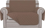 Easy-Going Reversible Couch Cover for 3 Cushion Couch Sofa Cover for Dogs Water Resistant Furniture Protector Cover with Foam Sticks Elastic Straps for Pet Cat (Sofa, Gray/Light Gray)