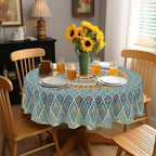 Bohemia Round Tablecloth,Tablecloth Waterproof and Wrinkle-Free, Boho Table Covers, Summer Decorations for Home 60inch