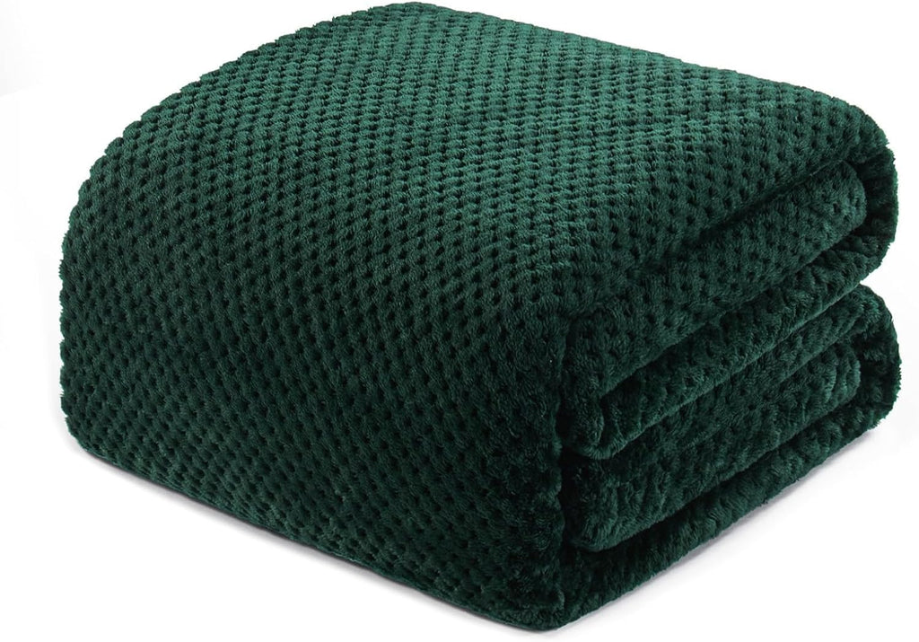 Fleece Throw Blanket Extra Large, Super Soft and Warm Blankets for Couch, Sofa and Bed Waffle Textured, Cozy, Fuzzy and Lightweight (Slate Blue, 50x70 Inches)