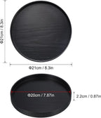 Wood Serving Tray 8 Inch, Round Decorative Platter for Home Decor Kitchen Table Candle Holder, Black