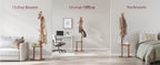 Coat Rack, Free Standing Coat Stand, Hall Coat Tree with 8 Hooks and Storage Shelf, 67.2 Inch Tall, for Coats, Hats, Bags, for Entryway, Hallway, Bedroom, Caramel Brown URCR040K01