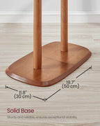 Coat Rack, Free Standing Coat Stand, Hall Coat Tree with 8 Hooks and Storage Shelf, 67.2 Inch Tall, for Coats, Hats, Bags, for Entryway, Hallway, Bedroom, Caramel Brown URCR040K01