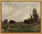 Framed Canvas Wall Art, Meadow with Flowers Painting, Landscape for Living Room, Bedroom, Home, Bathroom Decor, 8x10