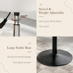 Adjustable Vanity Stool, 360 Swivel Chair for Makeup Room, White Faux Leather Stool for Bathroom & Living Room
