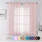 Sheer Navy Blue Curtains 84 inch Length 2 Panels Set, Airy Soft-Touching Rod Pocket Voile Drapes for Living Room/Bedroom, Each 40W x 84L