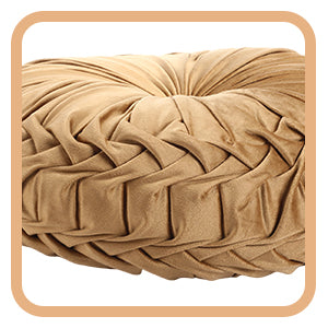 Kathfly Set of 4 Decorative Round Pleated Throw Pillows, Classy Velvet Pumpkin Round Throw Pillows, Decorative Floor Pillow for Bed Chair Home Sofa Decor, 14" Diameter(Colorful)
