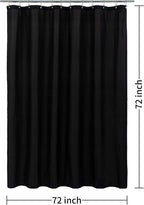 Waterproof Fabric Shower Curtain Soft Hotel Quality - 3 Magnets at Bottom, Premium Black Shower Curtain Liner for Bathroom, Light-Weight Cloth & Washable - 72x72, Black