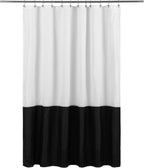 Waterproof Fabric Shower Curtain Soft Hotel Quality - 3 Magnets at Bottom, Premium Black Shower Curtain Liner for Bathroom, Light-Weight Cloth & Washable - 72x72, Black