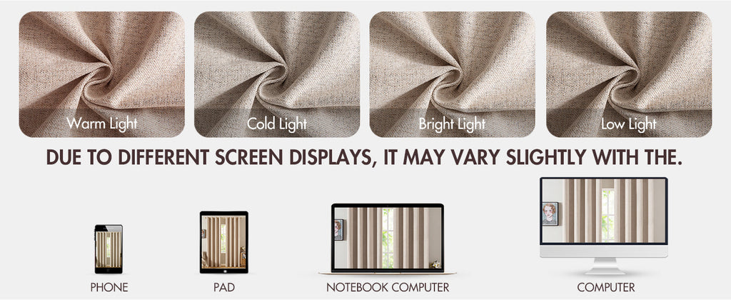 100% Blackout Linen Textured Curtains for Bedroom Solid Thermal Insulated Natural Beige Grommet Room Darkening Curtains & Drapes Luxury Decor for Living Room Nursery 52 x 84 Inch (2 Panels)