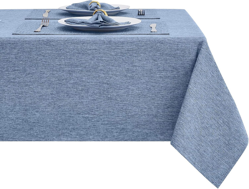 Rectangle Table Cloth Linen Farmhouse Stainproof Waterproof Washable Polyester Oblong Rectangular Fabric Table Cover for Kitchen Dining Dinner (Red, 52 X 70 Inch)