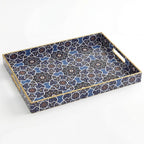 Coffee Table Trays for Living Room Serving Tray with Handles, Modern Large Tray for Ottoman Coffee Table