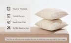 MIULEE Pack of 2 Corduroy Decorative Throw Pillow Covers 18x18 Inch Soft Boho Striped Pillow Covers Modern Farmhouse Home Decor for Sofa Living Room Couch Bed Cream White