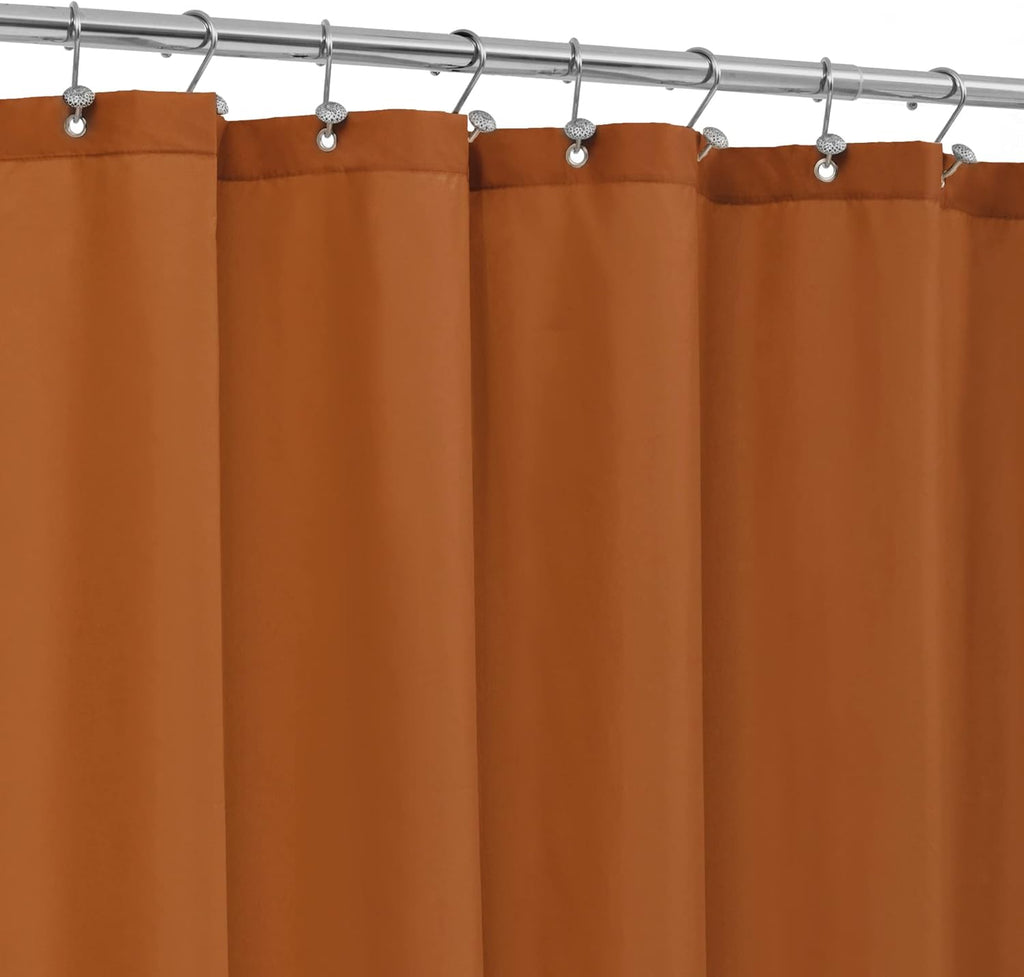 Waterproof Fabric Shower Curtain Soft Hotel Quality - 3 Magnets at Bottom, Premium Black Shower Curtain Liner for Bathroom, Light-Weight Cloth & Washable - 72x72, Black