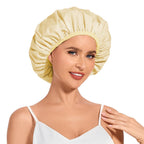 Shower Cap for Women Waterproof Reusable, Large Shower Cap Non-Slip with Elastic Band, Washable Bath Hair Hat for Long Hair, Braids (Pink)