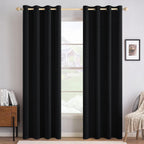 100% Blackout Linen Textured Curtains for Bedroom Solid Thermal Insulated Natural Beige Grommet Room Darkening Curtains & Drapes Luxury Decor for Living Room Nursery 52 x 84 Inch (2 Panels)